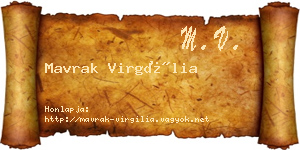 Mavrak Virgília névjegykártya